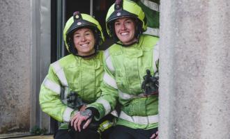 Two female firefighters