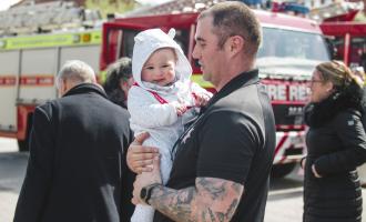 Firefighter with baby